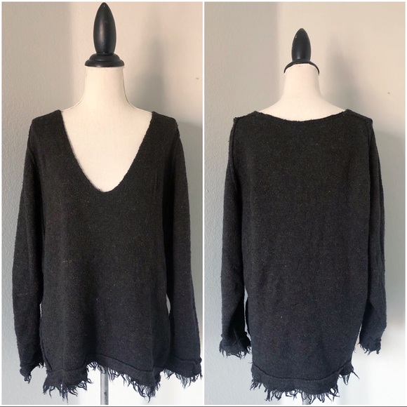 Free People Irresistible Raw Hem V-Neck Sweater - Picture 2 of 4